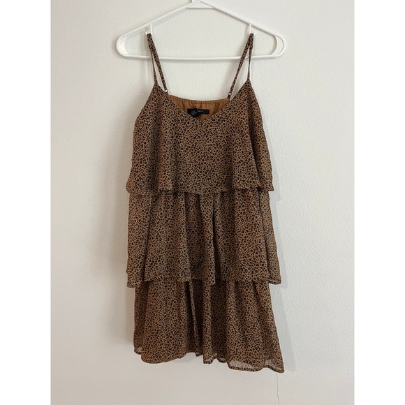 Forever 21 Dresses & Skirts - Forever 21 Womens Leopard Print Tiered Ruffle Dress Brown Small Animal Print